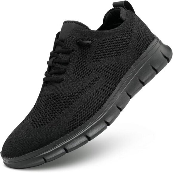 ⚡Men's 2 Black Mesh Casual Walking Business Oxfords Work Lightweight Sneakers - Picture 1 of 7